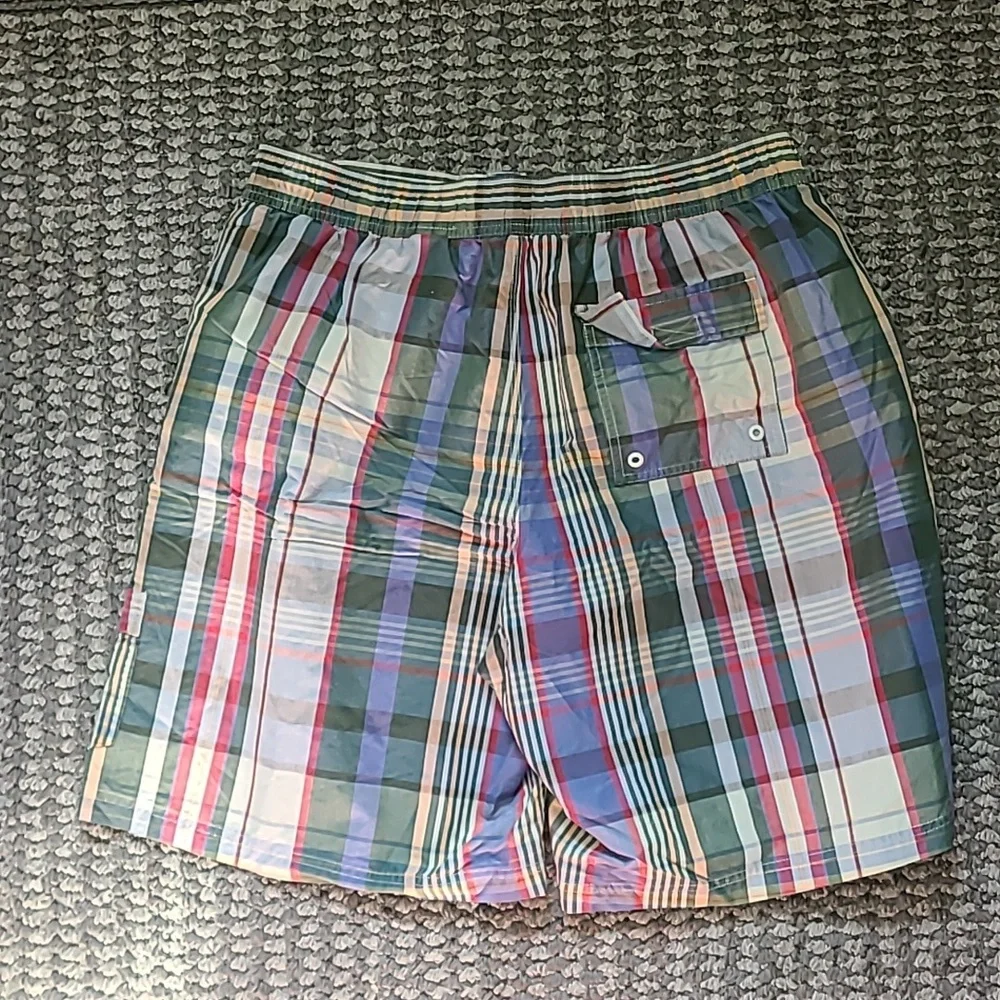 Chaps Colorful Plaid‎ Swim Trunks Mens XL Shorts